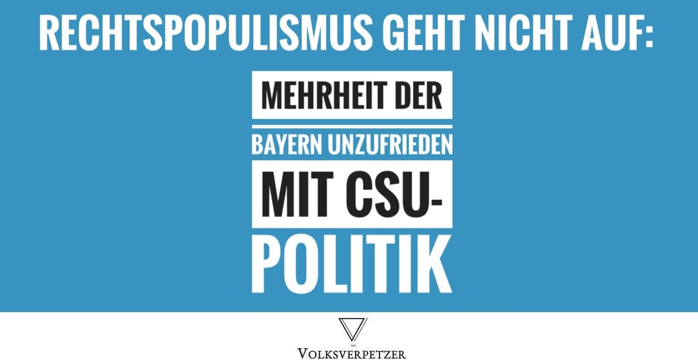 Rechtspopulismus geht nicht auf: Selbst Mehrheit der Bayern unzufrieden mit der CSU-Politik