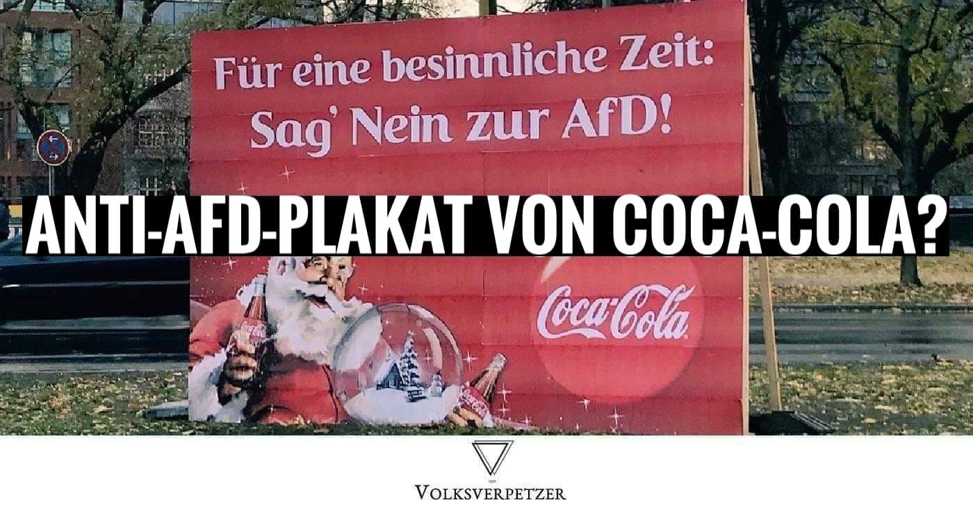 Rechte trinken jetzt nur noch Pepsi: Coca-Colas Reaktion auf dieses Plakat