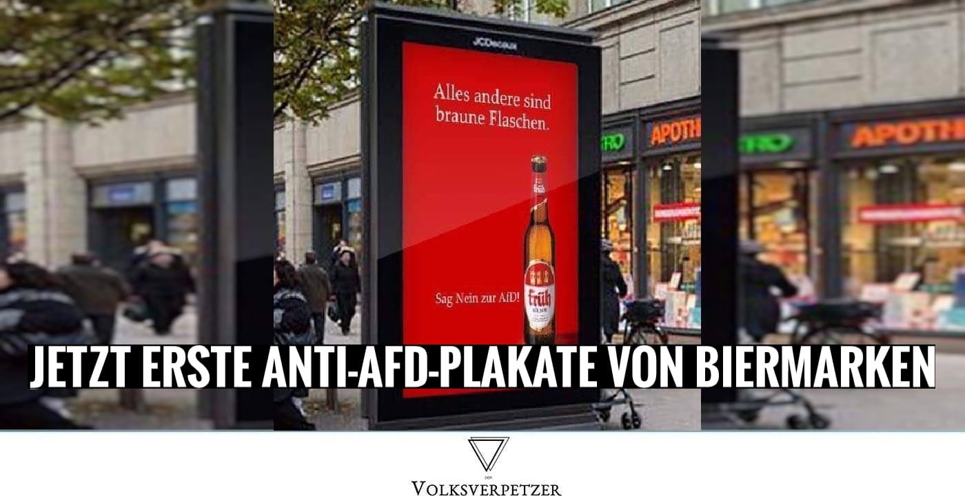 Jetzt geht es mit Bier weiter: Anti-AfD-Plakat von „Früh Kölsch“