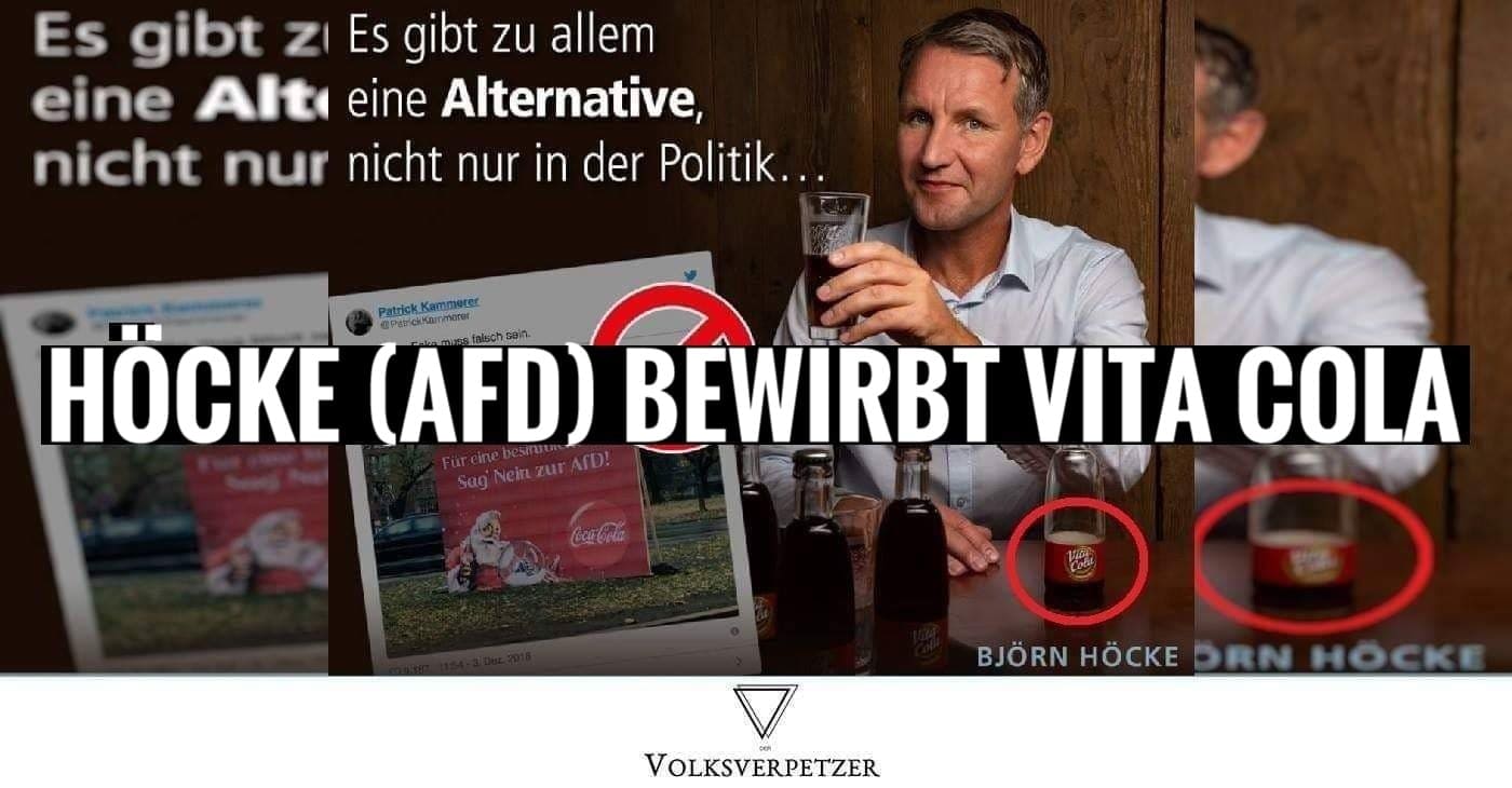 Höcke (AfD) bewirbt jetzt Vita Cola – Folgt jetzt die nächste Distanzierung?