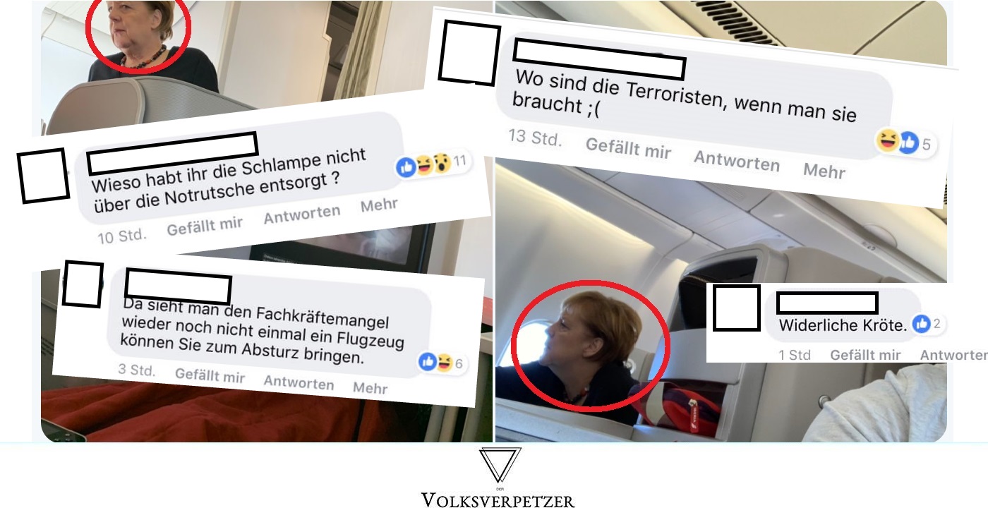 Terrorwünsche: So widerlich reagieren Rechte auf Merkel im Flugzeug