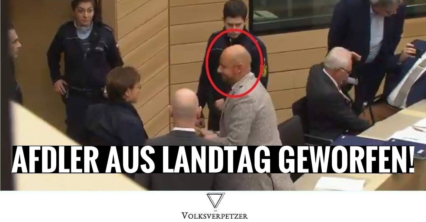 AfD-Pöbler musste von Polizei aus dem Landtag geworfen werden