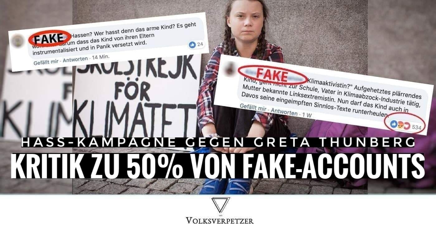 Greta Thunberg: Bis zu 50% der Hass-Kommentare stammen von Fake Accounts
