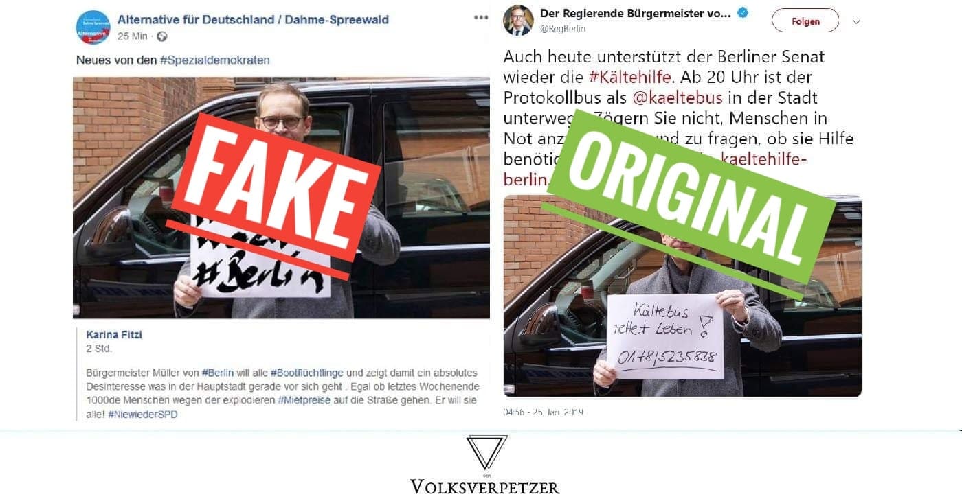 Fake! AfD hetzt mit gefälschtem Bild gegen Berliner Bürgermeister
