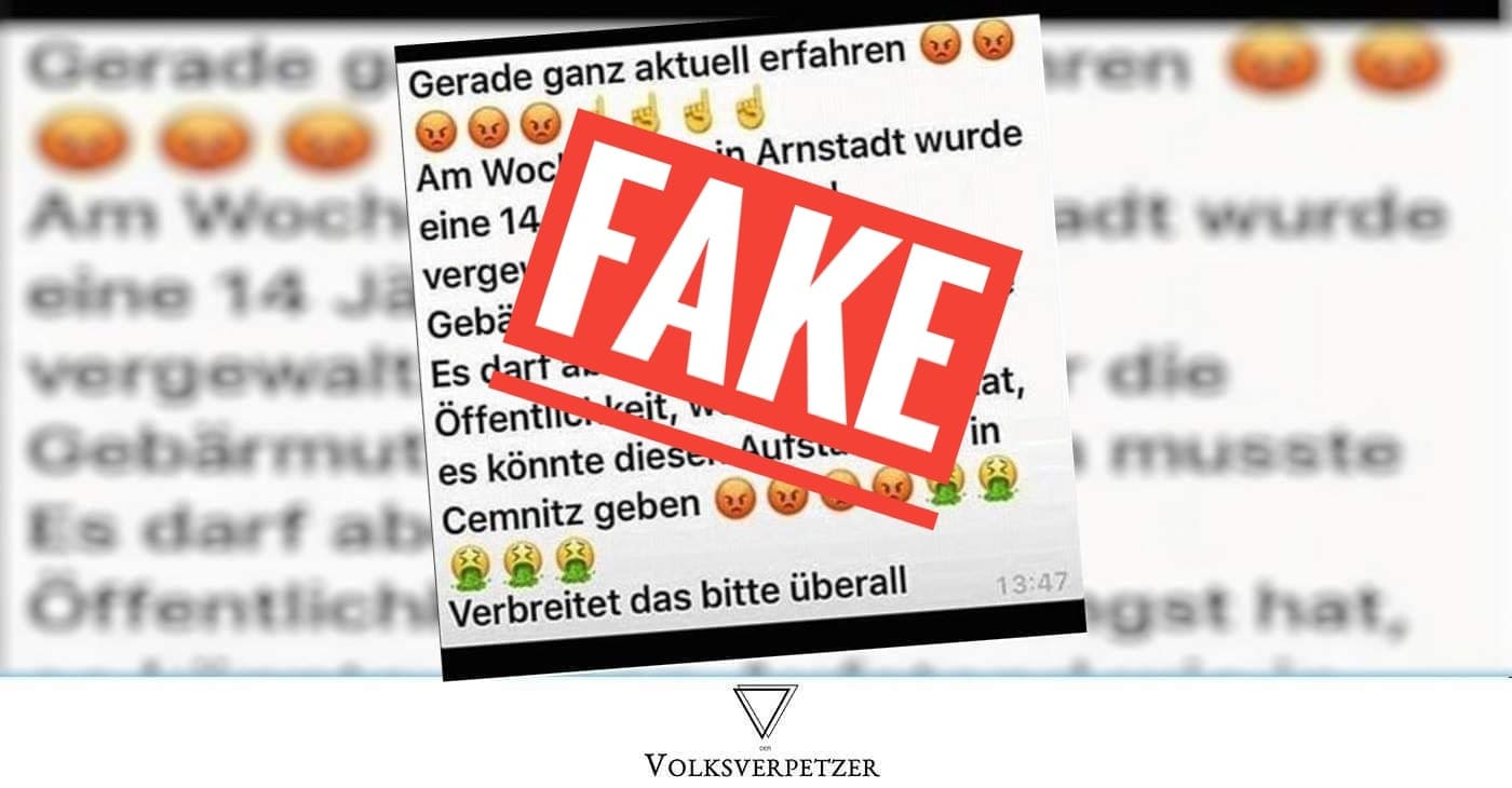 Fake! Keine Vergewaltigung in Arnstadt: Hetze mit Lügen
