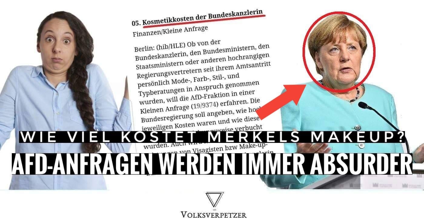 Kein Scherz! AfD will wirklich wissen, wie viel Merkels Makeup kostet!