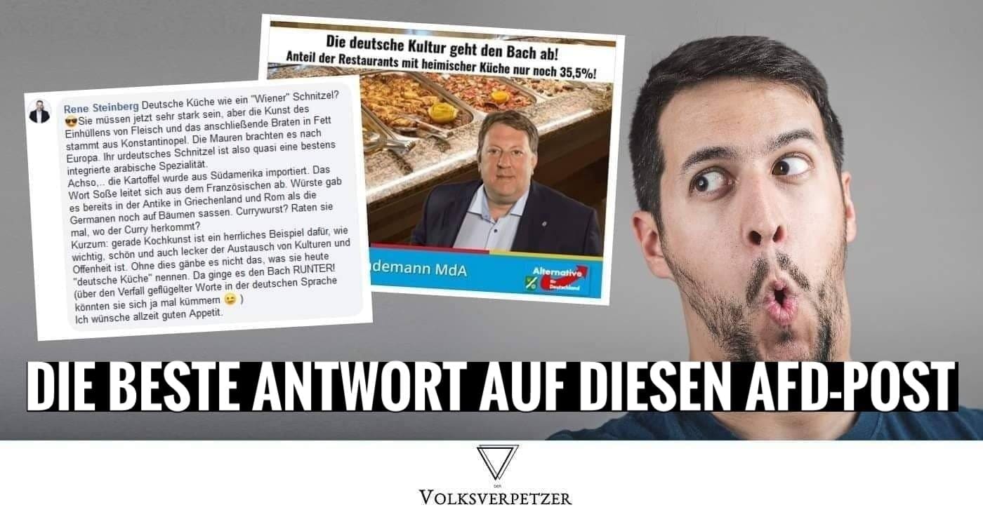 „Deutsche Küche“: Dieser AfD-Post wurde mit nur einem Kommentar zerlegt