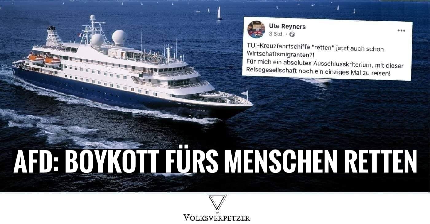 AfD-Politikerin will Tui-Kreuzfahrtschiffe boykottieren, weil sie Menschen gerettet haben