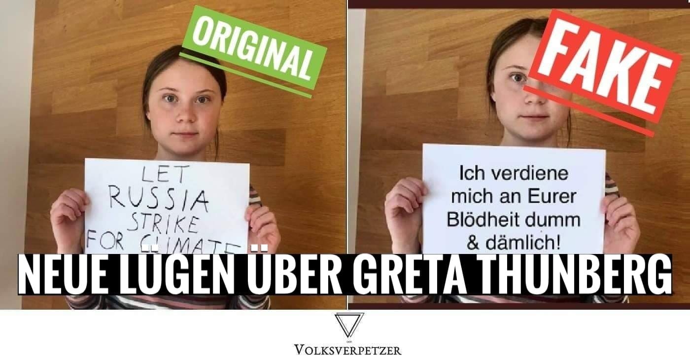 Fake-Bild, Fake-Behauptung: Neue Lügen über Greta Thunberg