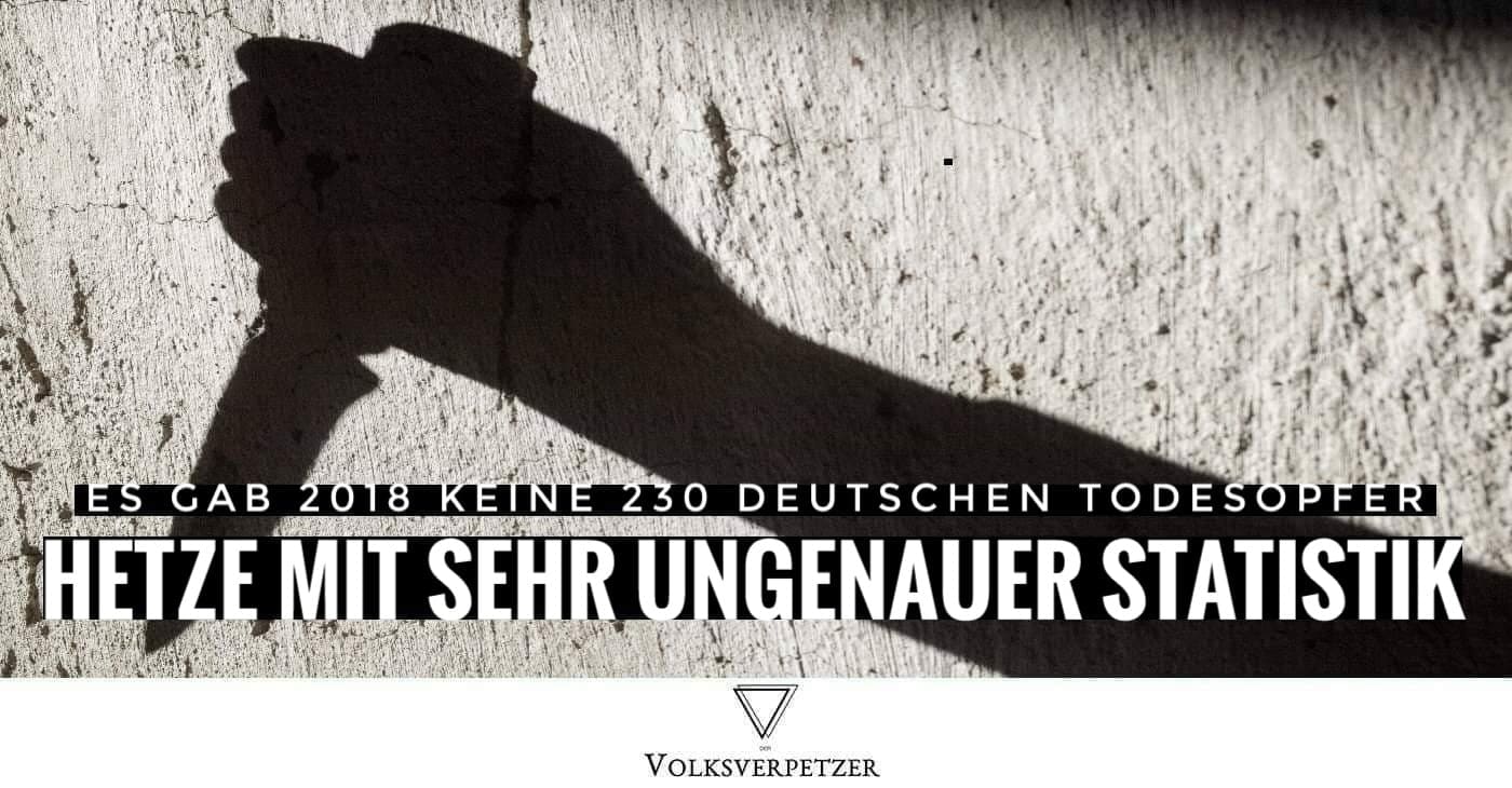 Falsch: 2018 wurden NICHT 230 Deutsche durch „Zuwanderer“ getötet