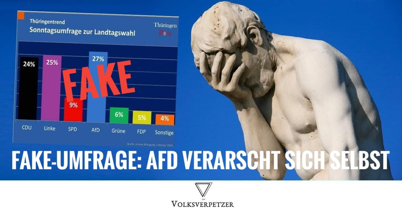 Peinlich: AfD teilt massiv erfundene Umfrage zur Thüringen-Wahl