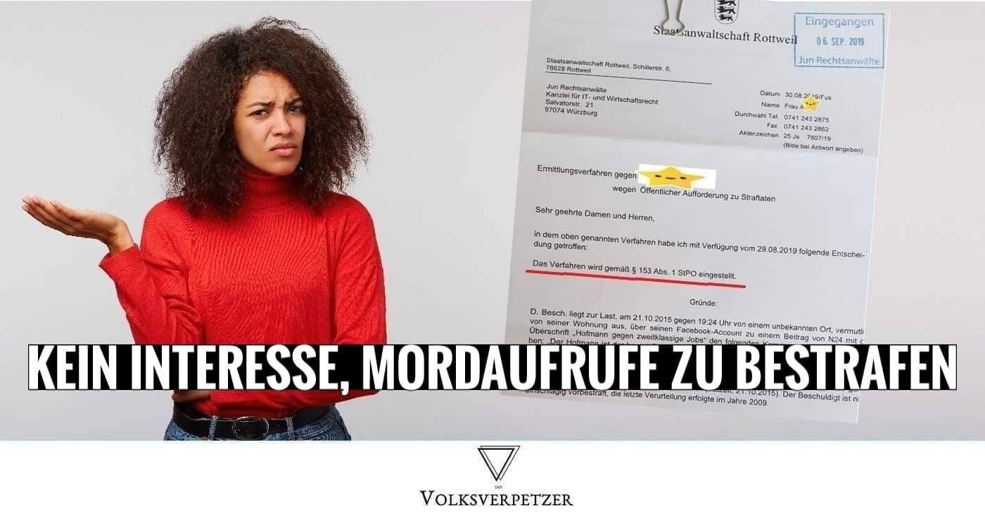 Offenbar darf man folgenlos mit Klarnamen die Erschießung von Menschen fordern