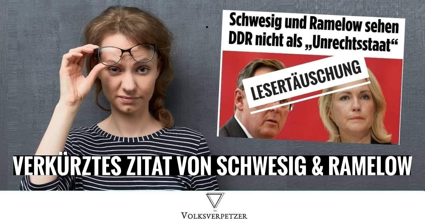 Verkürzte Zitate: Schwesig & Ramelow bezeichnen DDR als „Diktatur“