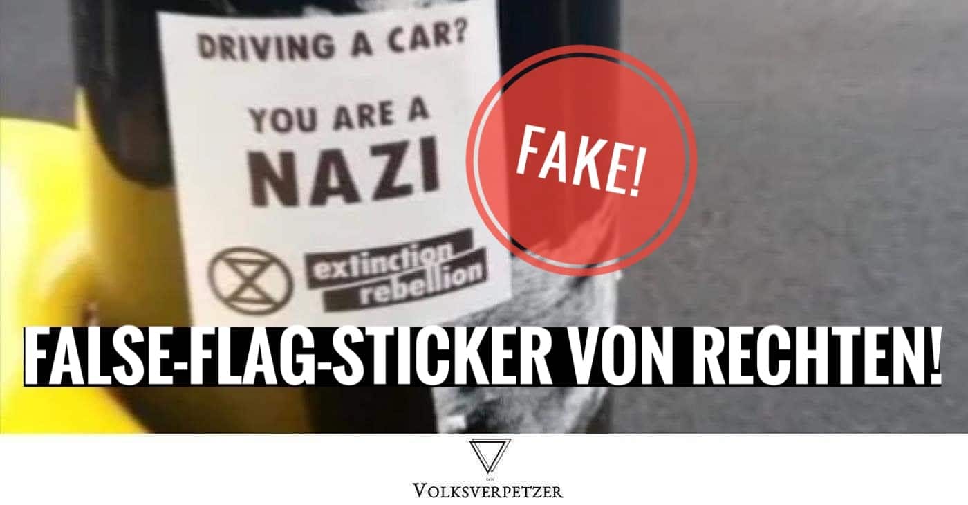 Fake! Sticker-Schmutzkampagne gegen Extinction Rebellion