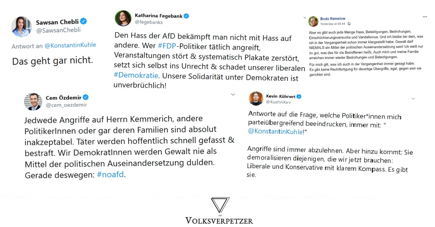 Linke, Grüne, SPD verurteilen geschlossen Gewalt gegen FDP