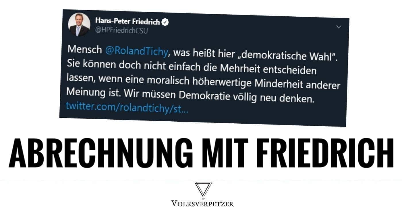 Klingt wie AfD: Abrechnung mit den rechten Tweets von Hans-Peter Friedrich (CSU)
