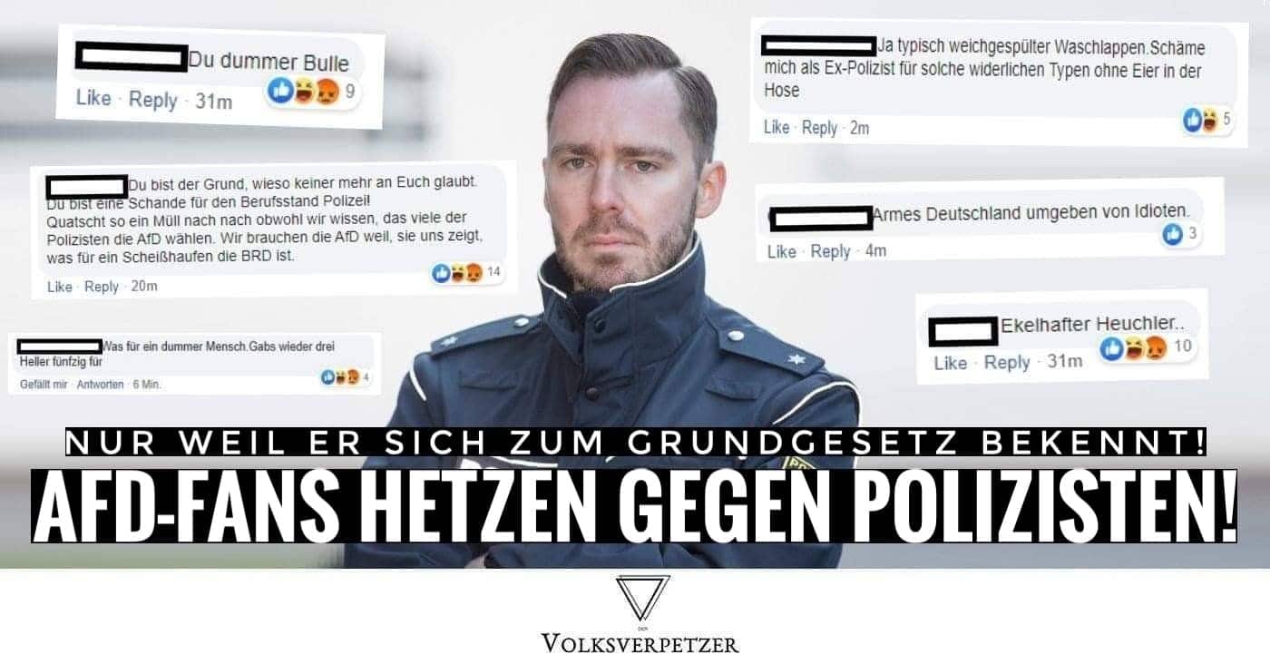 Mutiger Polizist bekennt sich gegen Nazis: So ekelhaft hetzen AfD-Fans gegen ihn