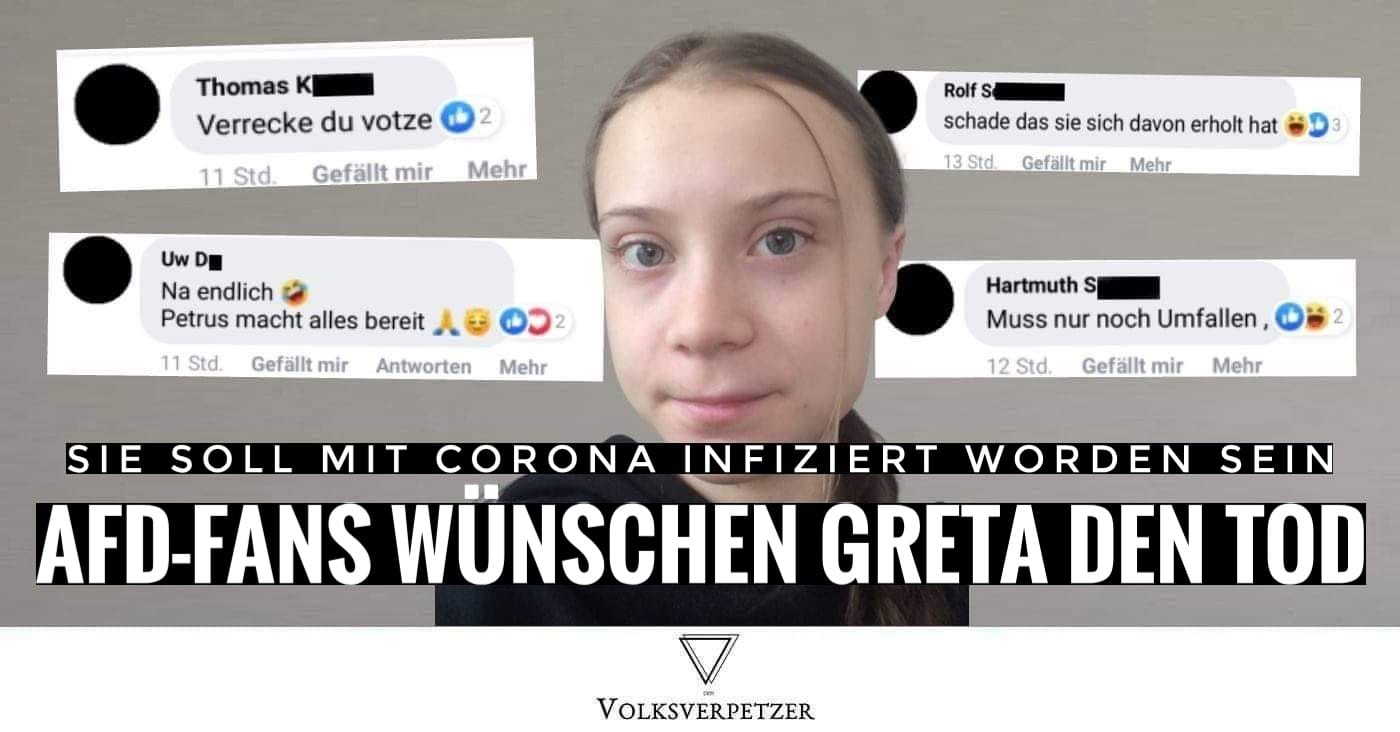 Greta wohl infiziert: So widerlich hetzen AfD-Fans & wünschen ihr den Tod
