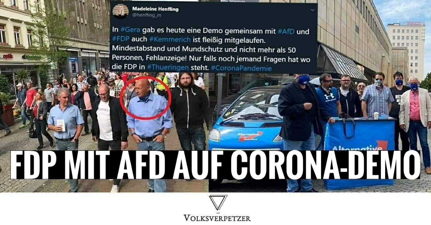 Gera: Kemmerich (FDP) demonstriert mit AfD auf Corona-Demo