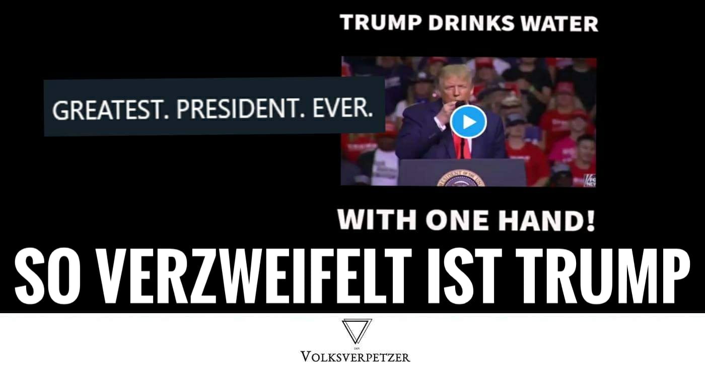 Warum Trump-Fans bejubeln, dass er Wasser mit einer Hand trinken kann