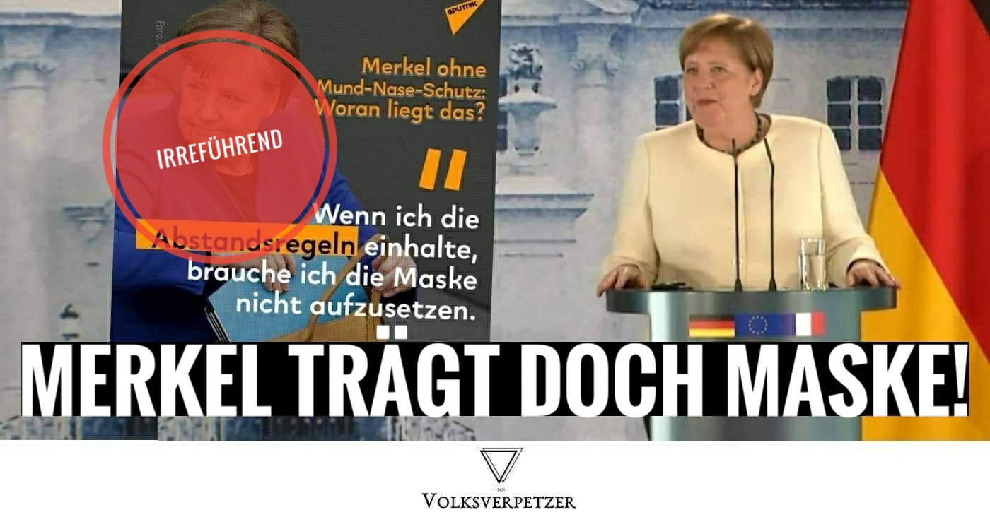 Russischer Staatssender verbreitet Corona-Fake über Merkel: Sie trägt Maske!