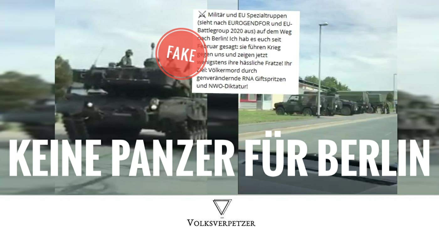 Pandemie-Leugner halten Truppenübung in Thüringen für Panzer nach Berlin