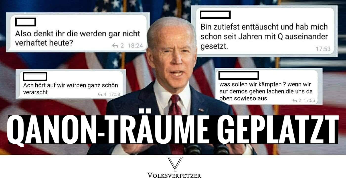 Biden vereidigt: So verzweifelt reagieren die QAnon/Trump-Fans in Deutschland