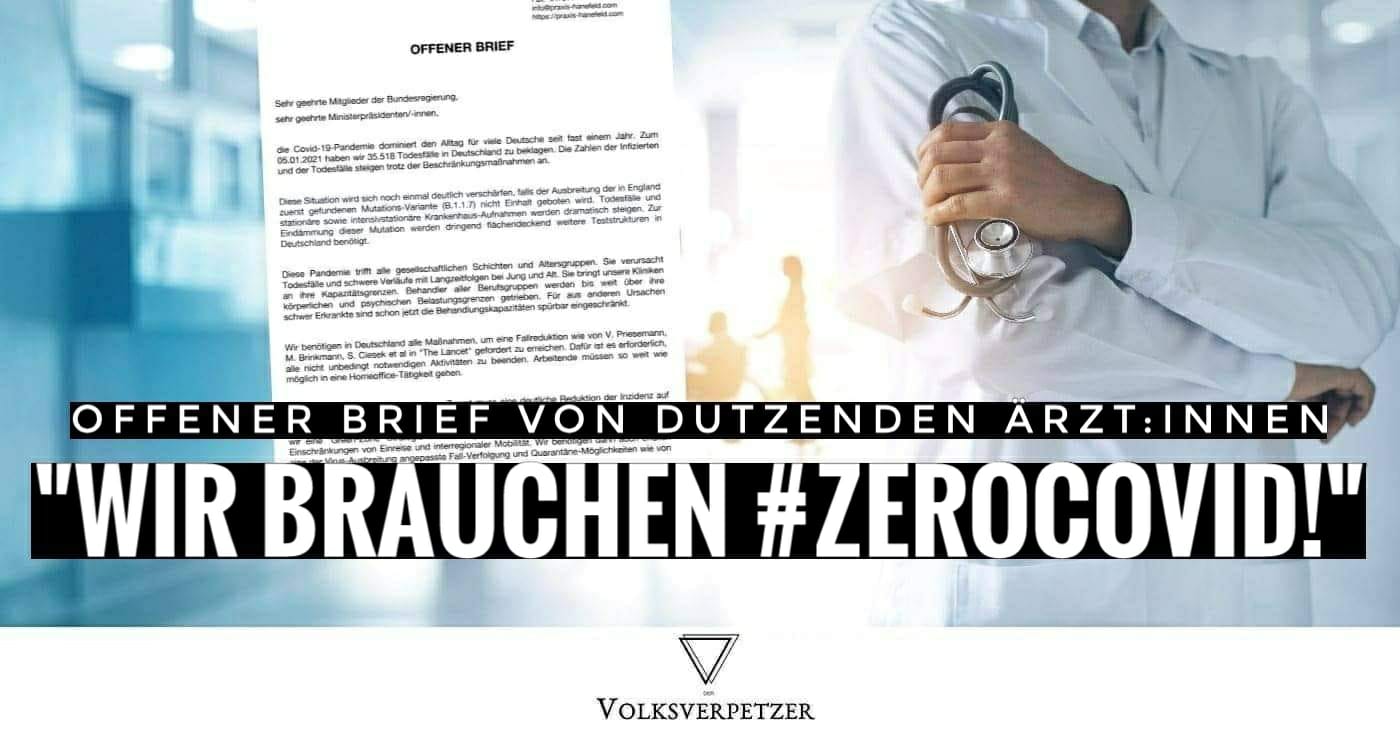 Offener Brief von dutzenden Ärzt:innen: Wir brauchen #ZeroCovid!