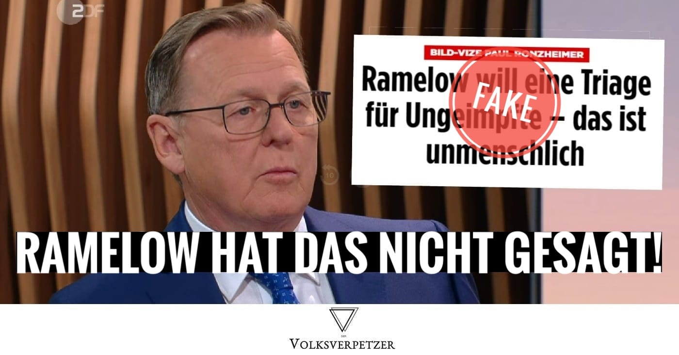 Hass nach Fake über Zitat: Ramelow GARANTIERT Ungeimpften Behandlung!