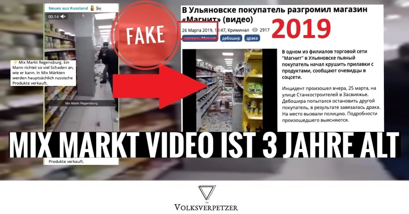 Pro-Putin-Lüge: Mix Markt-Video ist 3 Jahre alt & stammt aus Russland