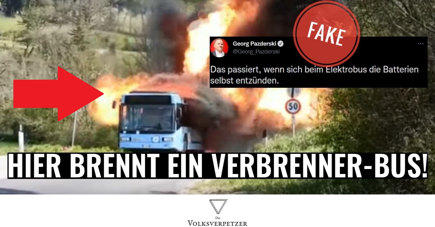 AfD-Eigentor: Nein, hier brennt KEIN Elektrobus – das ist ein Verbrenner!
