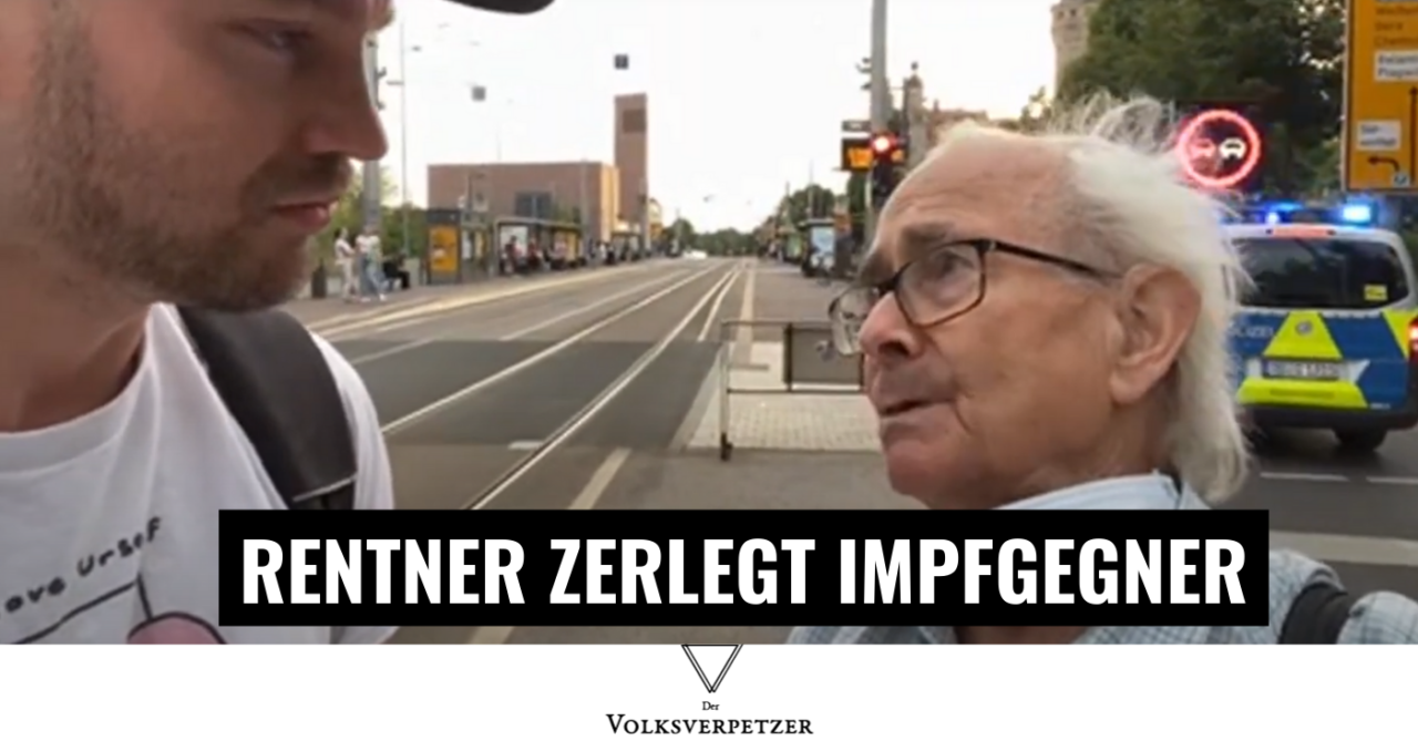 Rentner zerlegt Impfgegner live auf Demo