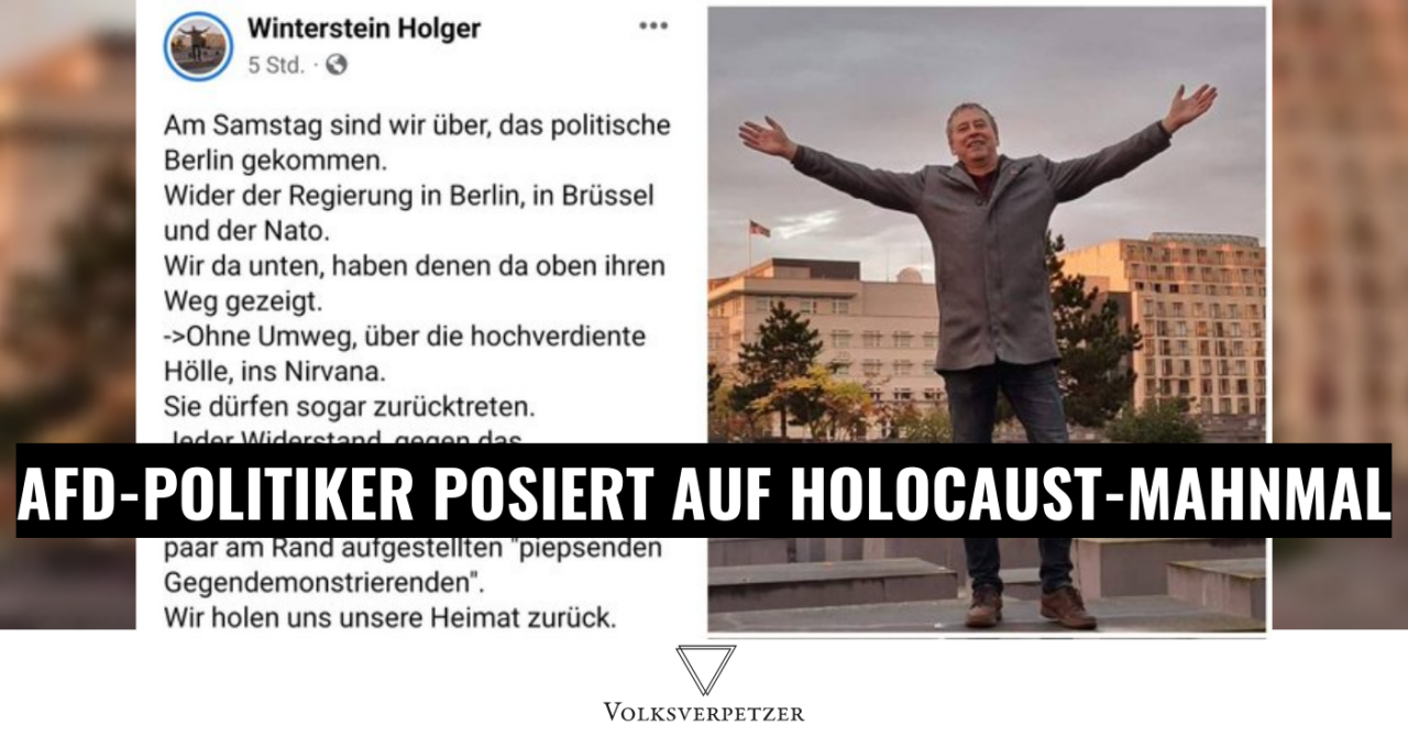 AfD-Politiker posiert auf Holocaust-Mahnmal & nennt es „Öffentliches Klo“