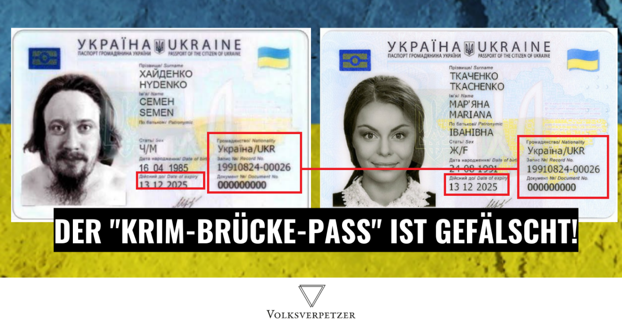 Der Ukraine-Pass von der Krim-Brücke ist Fake!