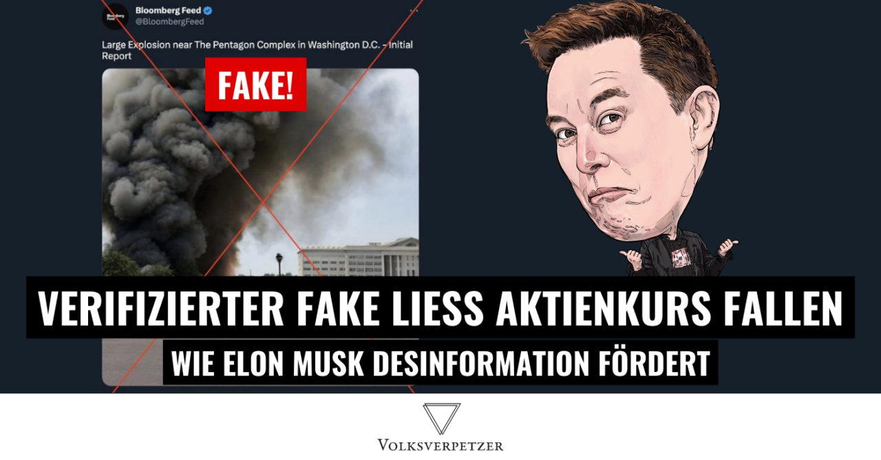 Verifizierter Fake-Account verbreitet Fake-Story mit KI-Bild über Pentagon