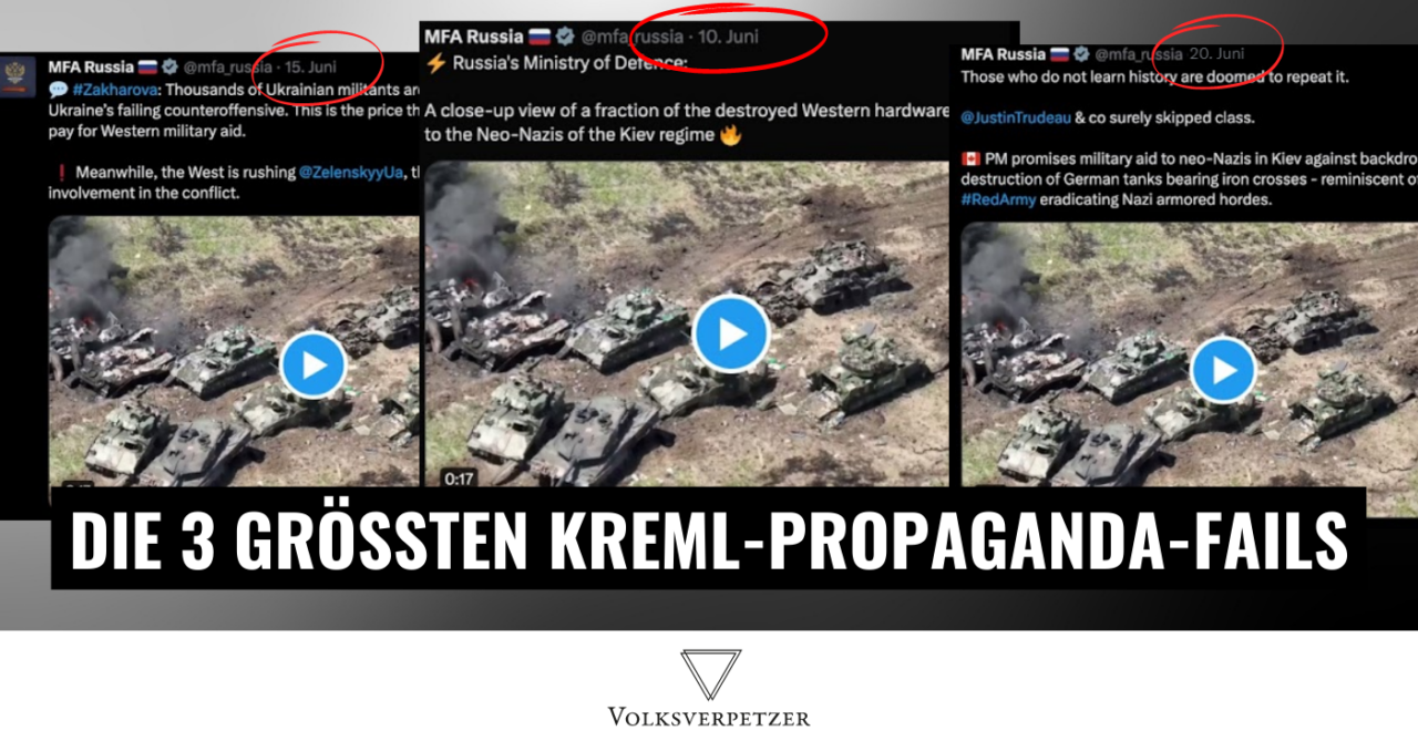 Russische Propaganda mit gleich 3 Eigentoren!