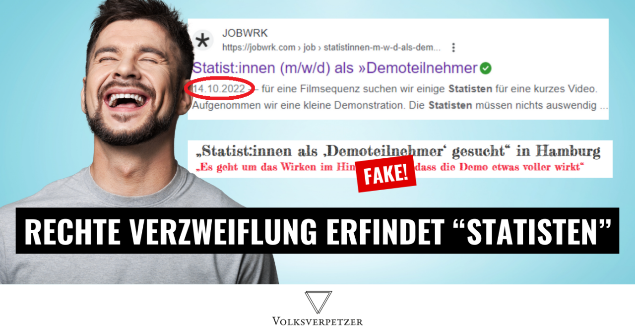 Rechte verzweifelt: 2 Jahre alte Statisten-Ausschreibung als Demo-Fake!