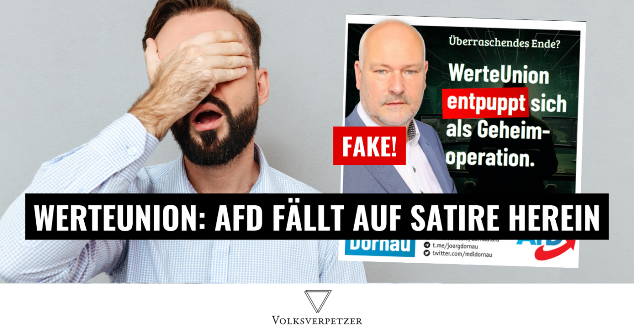 AfD fällt auf Satire über Auflösung der WerteUnion herein!