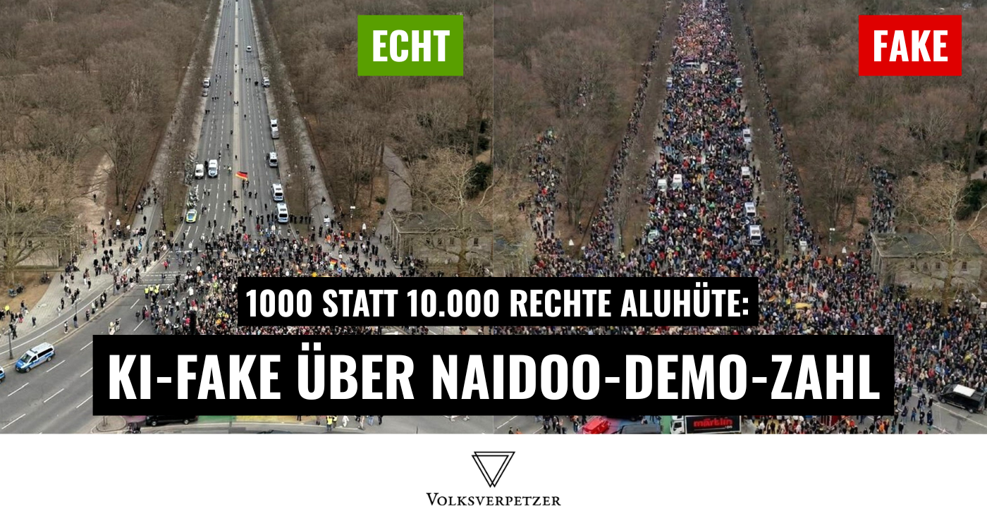 Nur 1000: Rechter KI-Fake über Teilnehmerzahl bei Naidoo-Demo